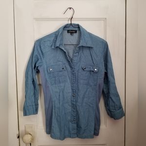 Love University Denim Long Sleeve Shirt